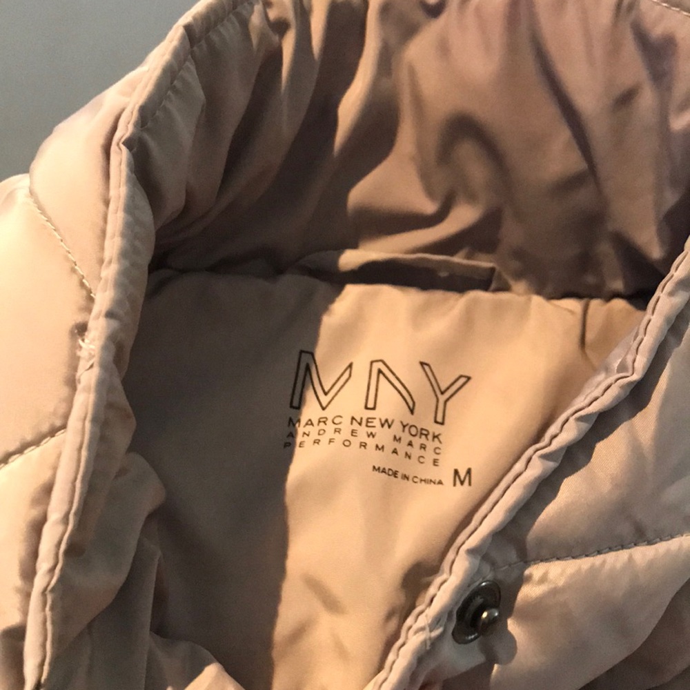 Marc New York grey sleeveless puffer jacket.